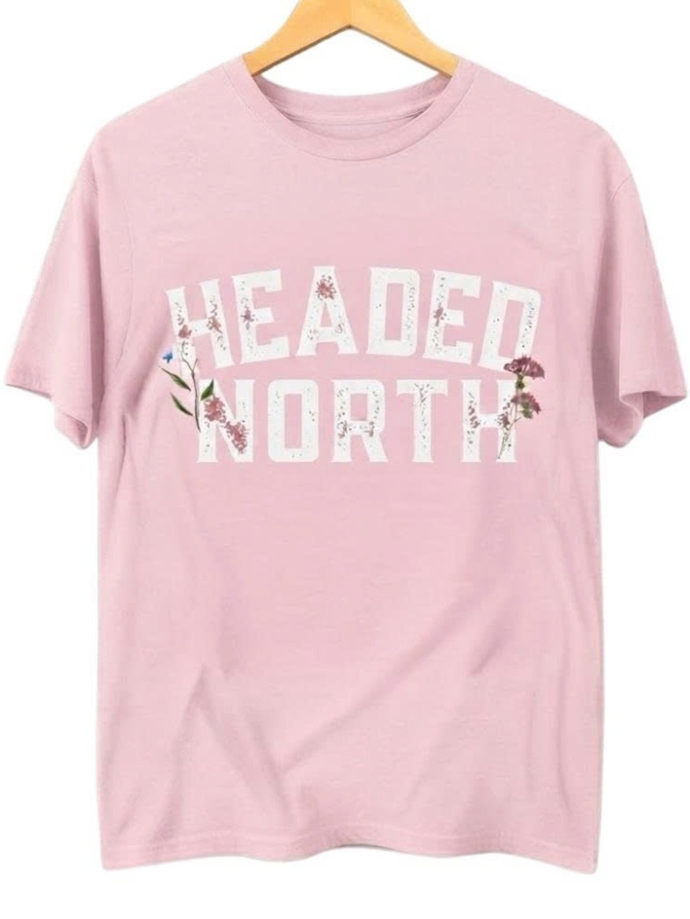 Pink "Headed North" Graphic Tee